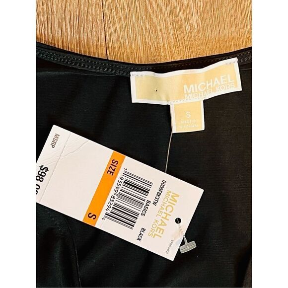 Michael Kors Basics Stretch Jersey LBD Black Sleeveless Dress size Small - Picture 3 of 9